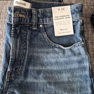 Madewell Women's Classic Blue Straight Jeans LONGLINE